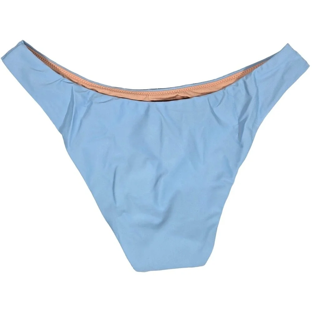 J. Crew Curved-waist cheeky bikini‎ bottom in Blue Mist S NWT